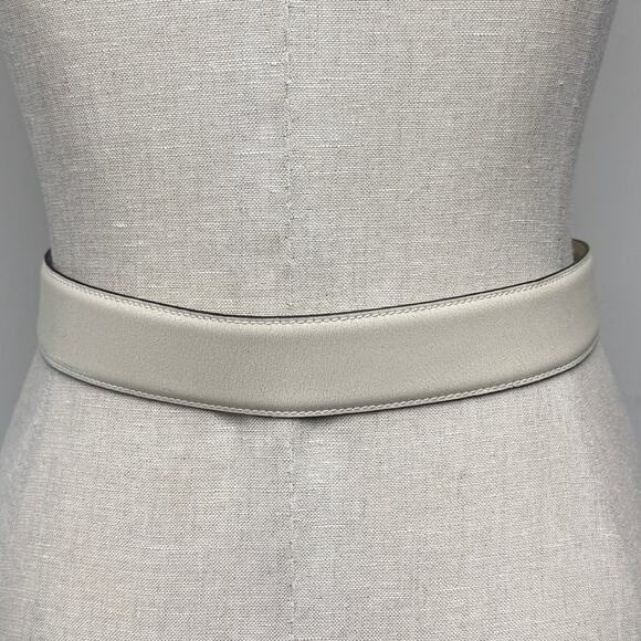 Vintage By Paloma Picasso Leather Belt Gold Triple X Hardware Cream Sz 75 main image 12
